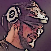Stylized illustrated portrait of a smiling DJ in glasses and headphones