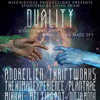 Flier for Duality: 25 dance performances and interactive installations, with a long list of DJs and live acts