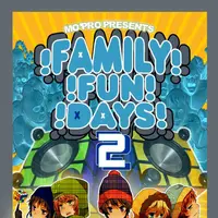 Cartoon-style flier for Family Fun Days 2, July 5th to 7th